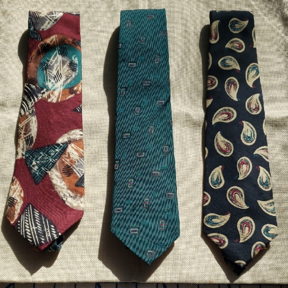 Men's Vintage Silk Ties Lot Of 3 Croft & Barrow Henry Grethel President's Club